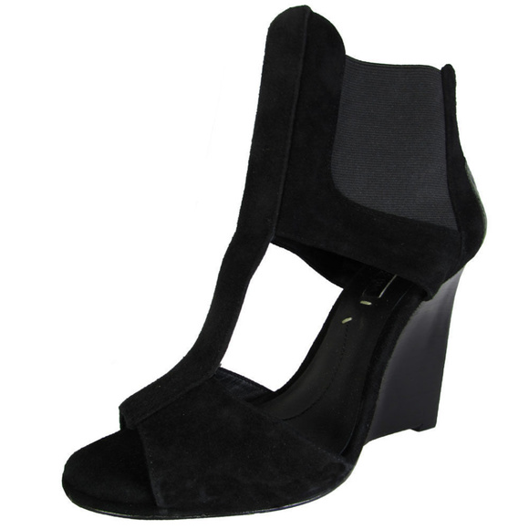 BCBGMaxazria Black Cage Wedge Heel Bootie Samira 6 - Picture 1 of 6
